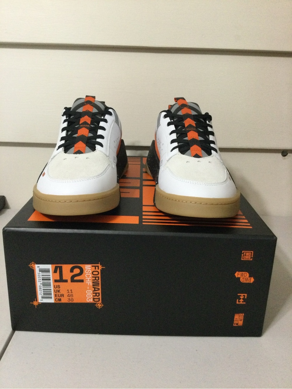 MSCHF Men's White & Orange Low-Top Sneakers